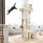 Cat Tree for Indoor Cats, 45Inches Multi-Level Cat Tower with Sisal Covered Scratching Posts, Spacious Condo, Cozy Hammock and Plush Top Perch